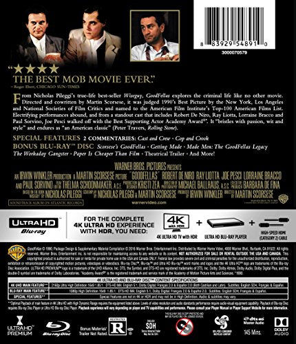 “Goodfellas” Blu-ray case featuring Ray Liotta, Robert De Niro, and Joe Pesci.