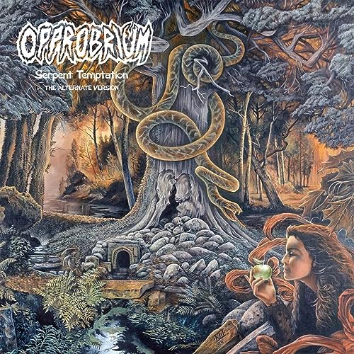 Album cover: serpent coiled around a tree, woman with an apple.