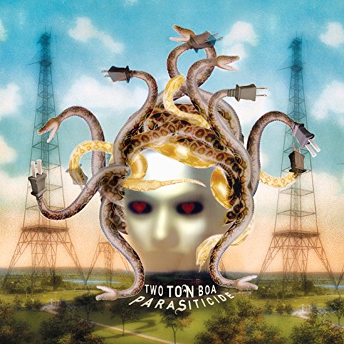 CD cover: Medusa-like head with snakes and electrical plugs, landscape background.