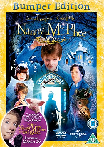 Nanny McPhee DVD cover featuring Emma Thompson and child actors.