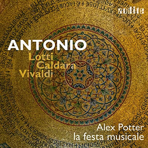 CD cover with ornate gold circular design and composer names.
