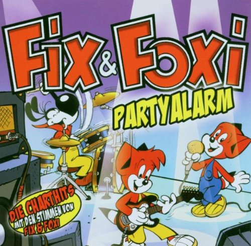 CD cover for “Fix & Foxi - Partyalarm” featuring cartoon animal musicians.