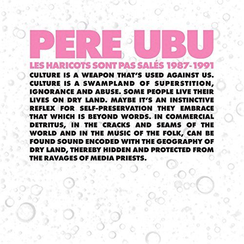 Pere Ubu album cover, pink background with text and circular designs.