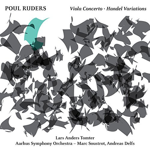 CD cover: abstract grey shapes with teal accent, text naming composers and performers.
