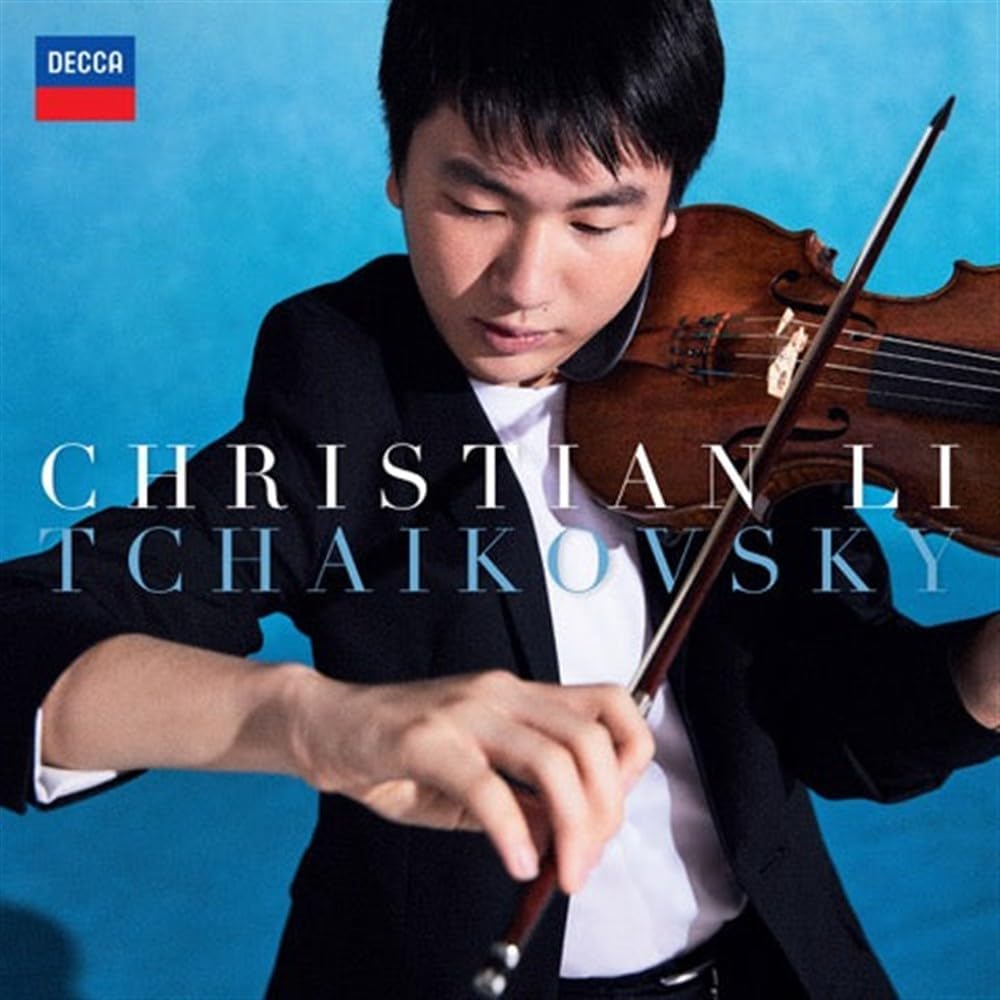 Violinist Christian Li on CD cover for Tchaikovsky’s Violin Concerto.