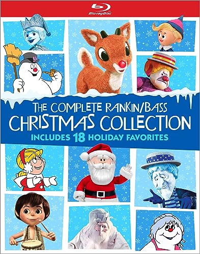 Blu-ray cover featuring characters from Rankin/Bass Christmas specials.