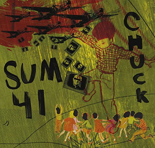 Sum 41 “Chuck” album cover: illustrated boy, televisions, and airplanes.