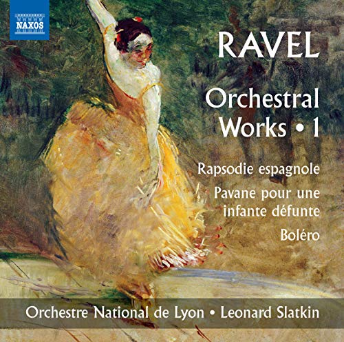 CD cover for Ravel’s Orchestral Works Vol. 1, featuring a dancer.
