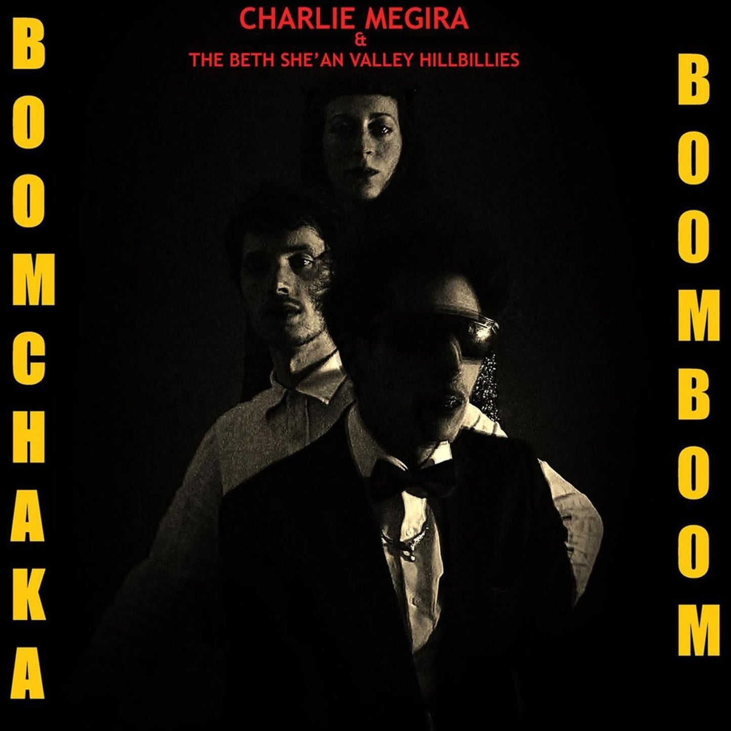 Album cover featuring three people in vintage clothing against a dark background.