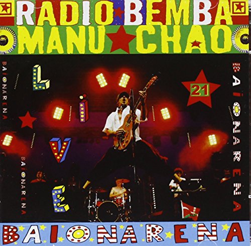 CD cover for Manu Chao’s “Baionarena” featuring a musician playing guitar.