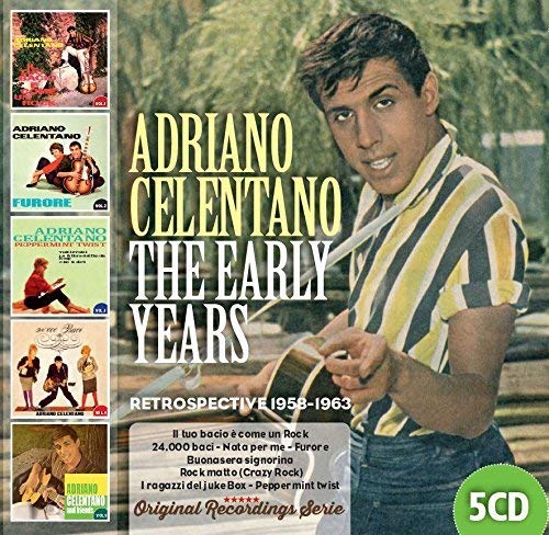 Adriano Celentano 5CD set cover, featuring album art and artist portrait.