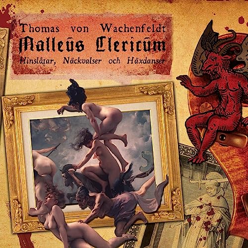 CD cover: demonic figure, nude figures in paintings, ornate frame.