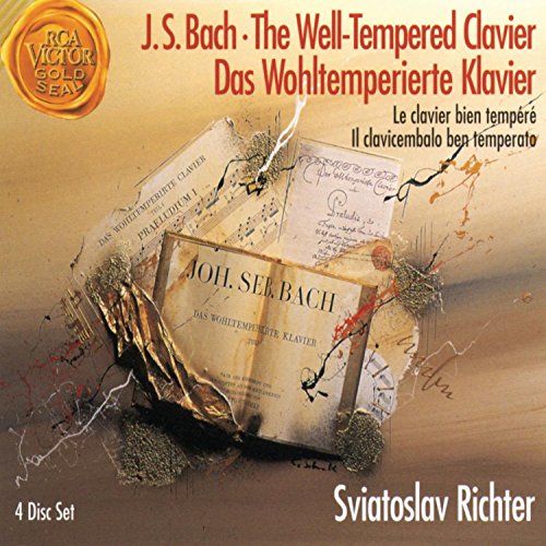 CD cover for Bach’s Well-Tempered Clavier performed by Richter, with sheet music.