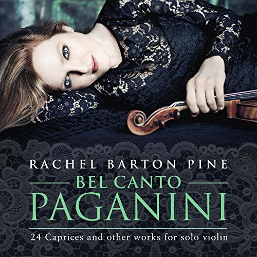 Violinist Rachel Barton Pine on CD cover, playing a wooden violin.