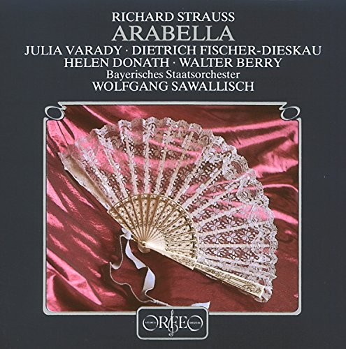CD cover for Richard Strauss’ “Arabella” featuring a pink fan.