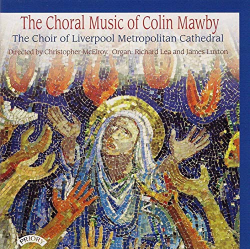 CD cover featuring a mosaic of religious figures with bright colors.