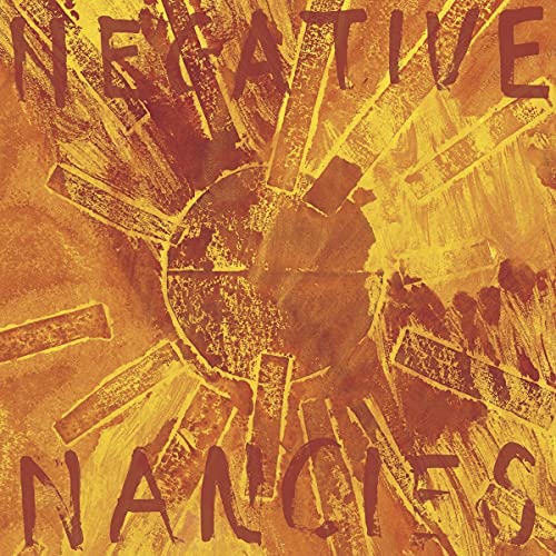 CD cover for Negative Nancies’ “Heatwave” with abstract orange and brown paint.