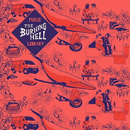 CD cover for "The Burning Hell - Public Library" with surreal illustrations.