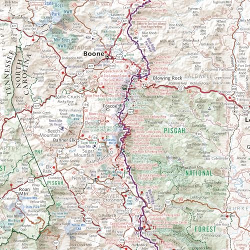 Blue Ridge Parkway Recreation Map : Shenandoah to The Smokies