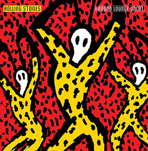 Rolling Stones’ “Voodoo Lounge Uncut” vinyl album cover with abstract figures.
