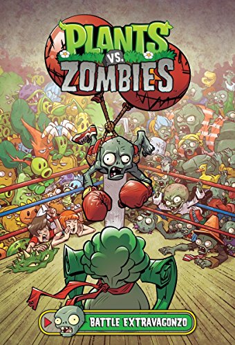 Plants vs. Zombies comic book cover featuring a boxing match scene.