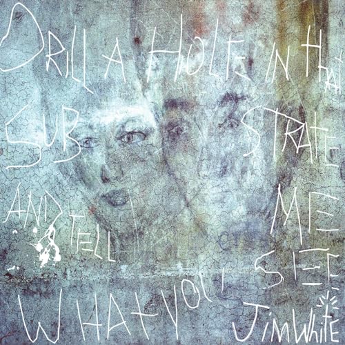 Record cover with distressed, layered portrait and handwritten text.