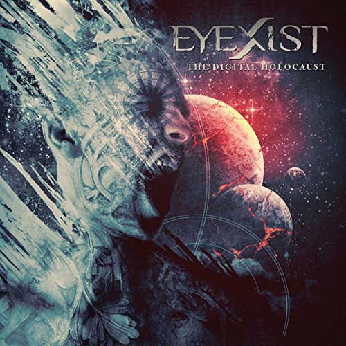CD cover: distorted face, planets, and cosmic nebula in dark tones.