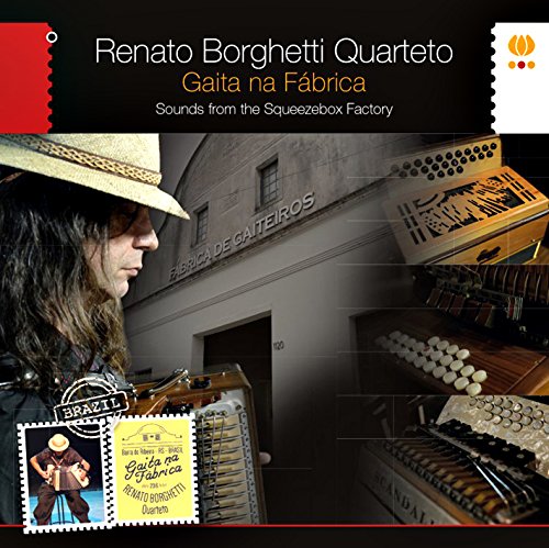 CD cover featuring a musician with an accordion and a factory building.