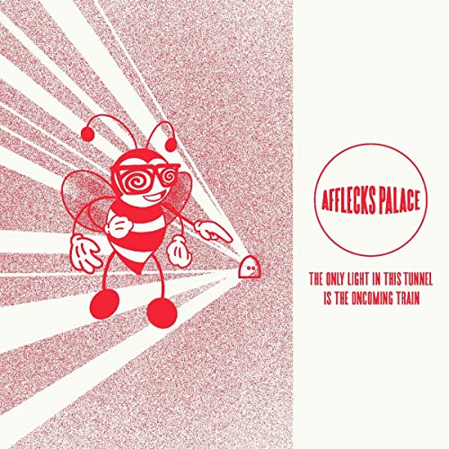 Red album cover featuring a cartoon bee and radiating lines.