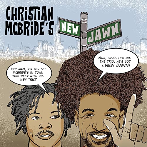 CD cover for Christian McBride’s New Jawn, featuring illustrated musicians.
