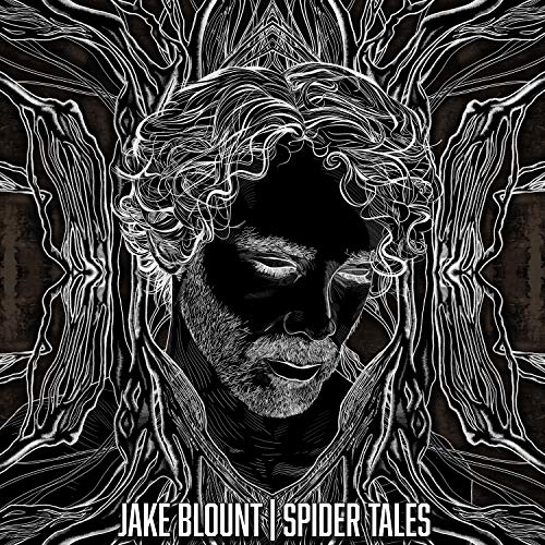 Black and white portrait of Jake Blount framed by spiderweb-like lines.