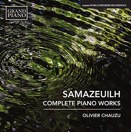 CD cover with swirling green water and text: “Samazeuilh Complete Piano Works”.