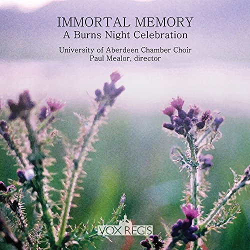 CD cover with thistles and text: “Immortal Memory, A Burns Night Celebration.”