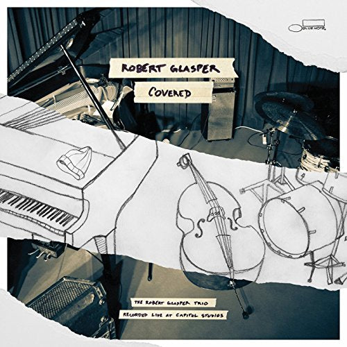 Album cover for Robert Glasper’s “Covered” featuring sketched instruments.