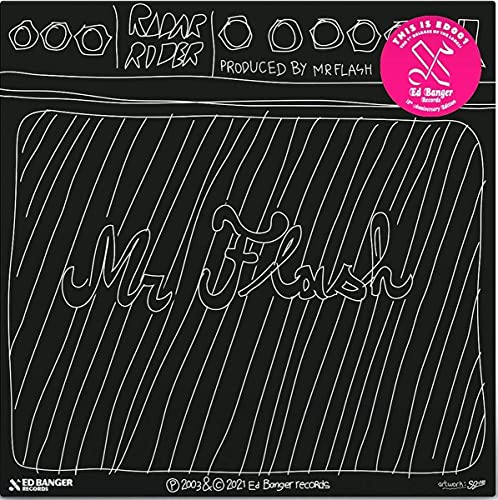 Vinyl record cover with white lines on black, featuring "Mr Flash" text.