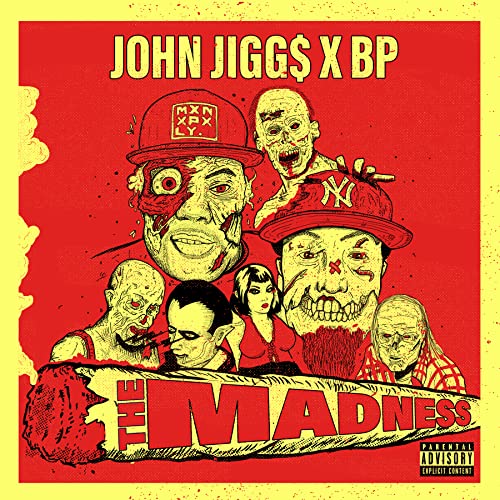 Red album cover featuring zombie-like figures and bold text: "The Madness.