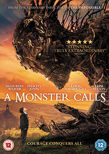 DVD cover for “A Monster Calls” featuring a tree-monster and a boy.