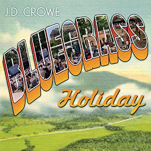 CD cover for J.D. Crowe’s “Bluegrass Holiday” with landscape backdrop.