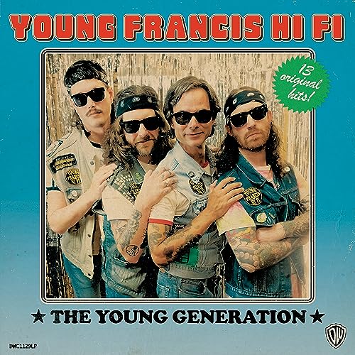 Vinyl album cover featuring four men in sunglasses and denim jackets.