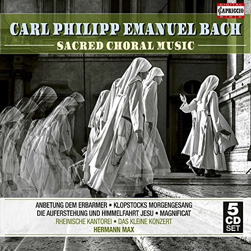 CD cover for Carl Philipp Emanuel Bach’s sacred choral music, nuns walking.