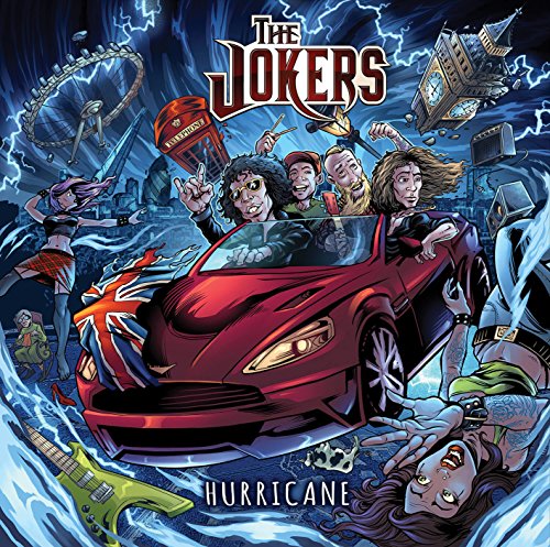 CD cover for "The Jokers - Hurricane" featuring a car and band members.