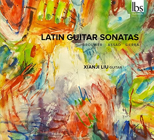 CD cover for Xianji Liu’s “Latin Guitar Sonatas” with abstract art.