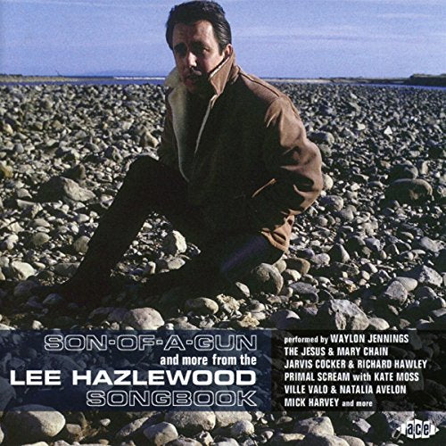 CD cover for “Son-Of-A-Gun” featuring Lee Hazlewood on a rocky beach.