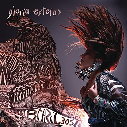 Gloria Estefan album cover, “Brazil305”, featuring a profile and patterned design.