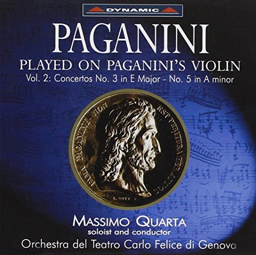 CD cover featuring a portrait of Niccolò Paganini and musical notation.