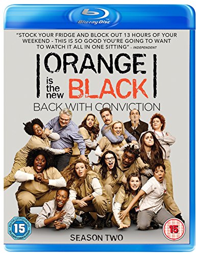 Orange Is The New Black" Season 2 Blu-ray cover with cast photo.