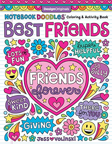 Notebook Doodles Best Friends: Coloring & Activity Book (Design Originals) 32 Friendship-Themed Designs of Adorable Animals; Beginner-Friendly Empowering Art Activities for Tweens, on Perforated Paper
