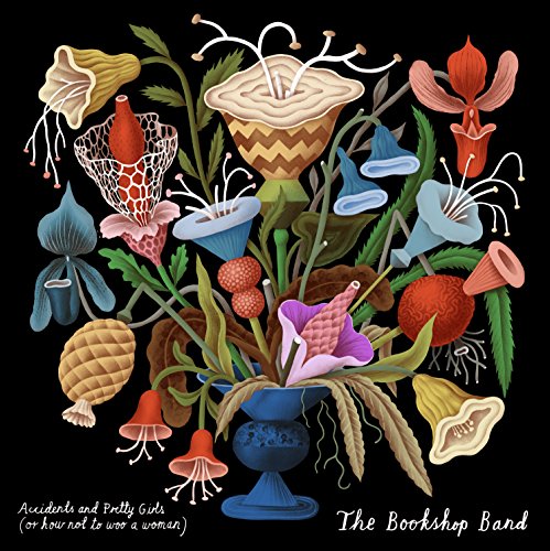 CD cover with illustrated, stylized flowers and foliage on black.