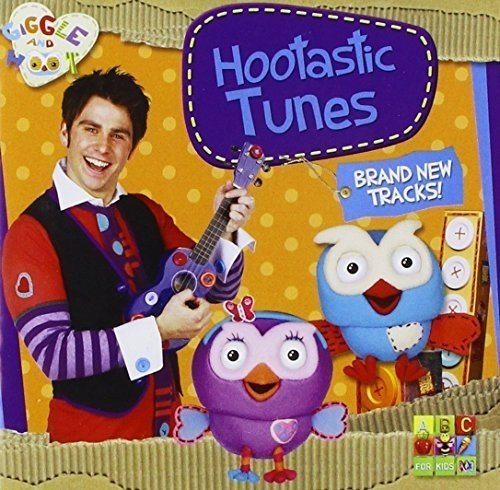 CD cover: man with ukulele, two cartoon owls, colorful background.