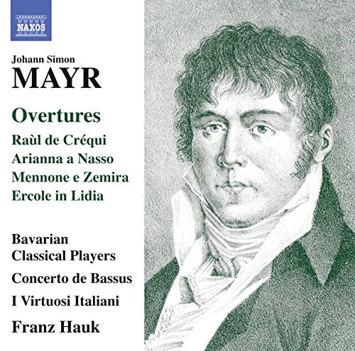 CD cover featuring a portrait of composer Johann Simon Mayr and text details.